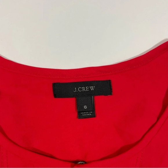 J Crew Red Drapey Keyhole Blouse Sleeveless Top Size 6 - Picture 8 of 9